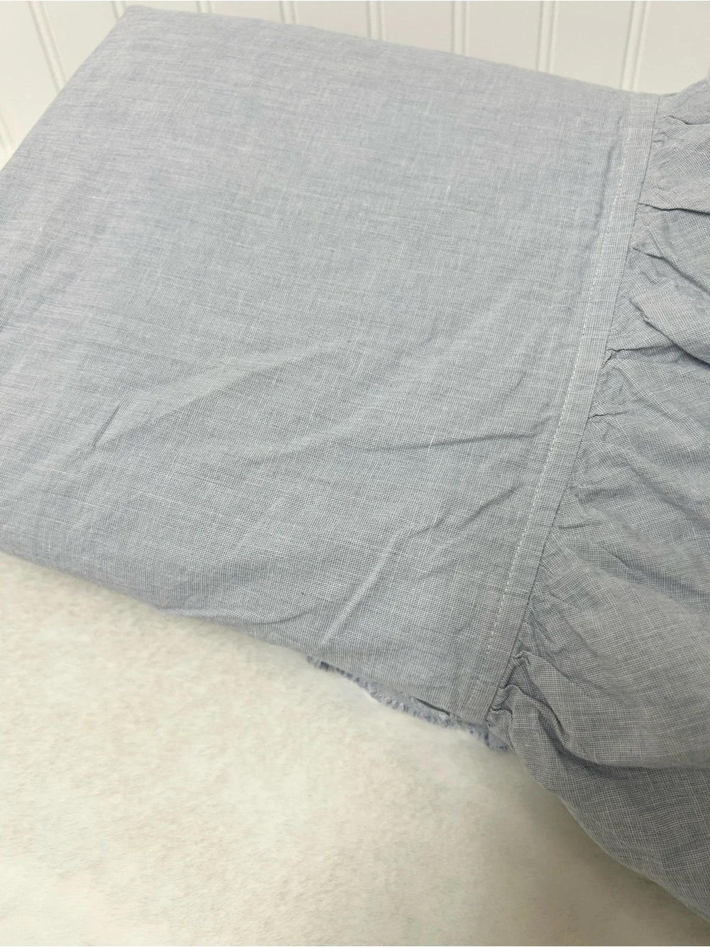 Pottery Barn Teen Chambray Ruffle duvet twin